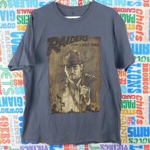 Disney Indiana Jones Raiders Of The Lost Ark T Shirt Size XL Gray Retro Graphic